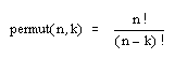 permutation equation