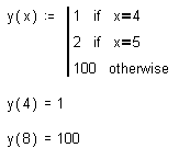 The otherwise statement defines an action for all other possible values of x.
