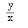 y divided by x