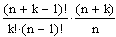 number of terms, and hence, the number of coefficients, in the polynomial expression of degree n with k variables