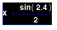 equation highlighted in reverse video