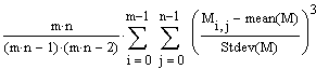 skewness of the elements A, B, C
