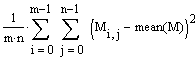 population variance of the elements of A, B, C, ...