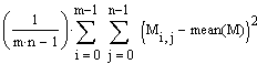 sample variance of the elements of A, B, C, ...